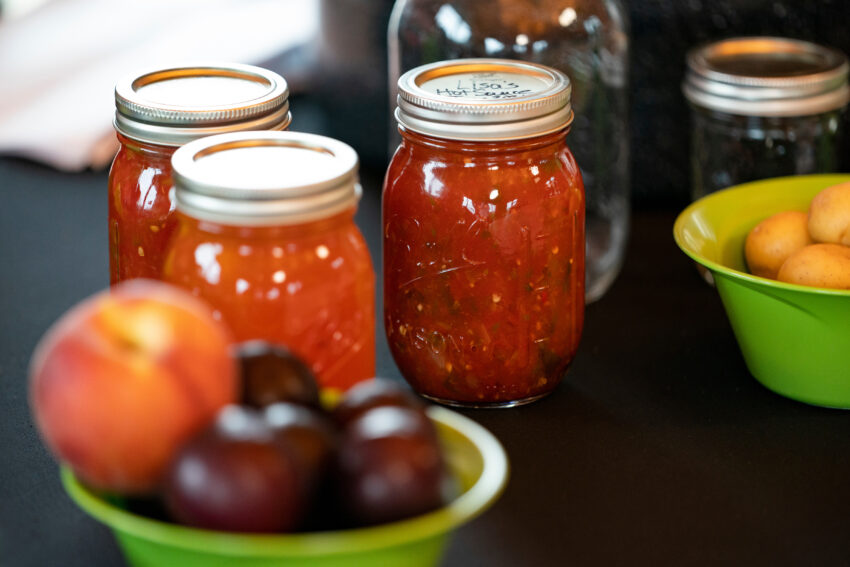 jars of homemade preserves