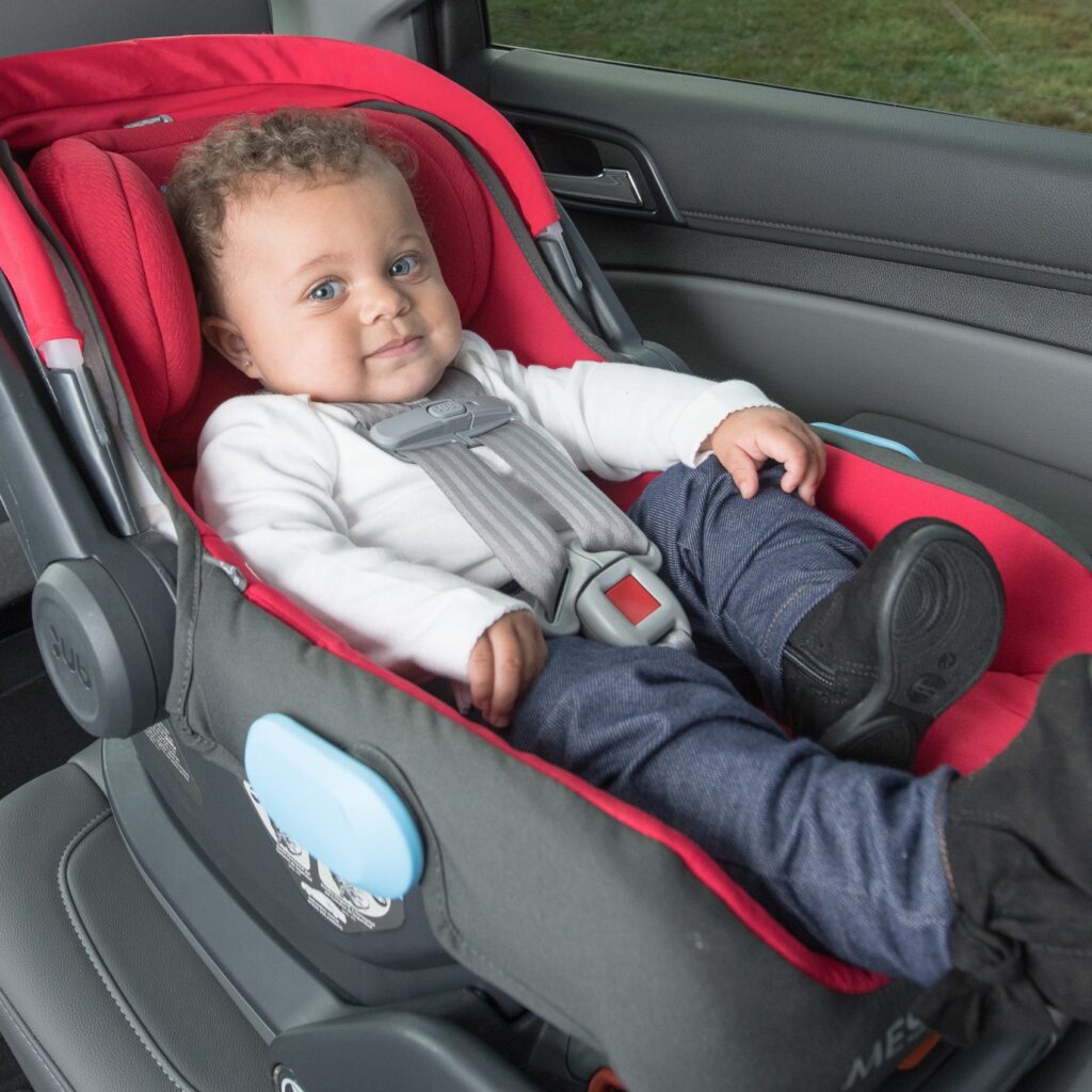 infant in a rear-facing car seat