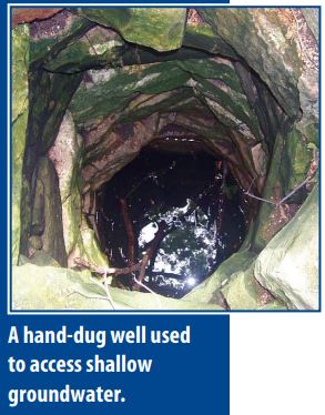 A hand-dug well used to access shallow groundwater.